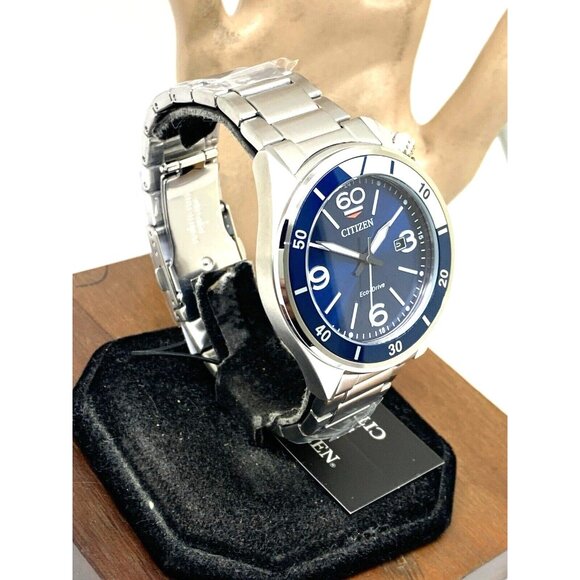 Citizen Men's Watch AW1711-52L Eco Drive Blue Dial Silver Stainless Steel 44mm - Picture 15 of 15